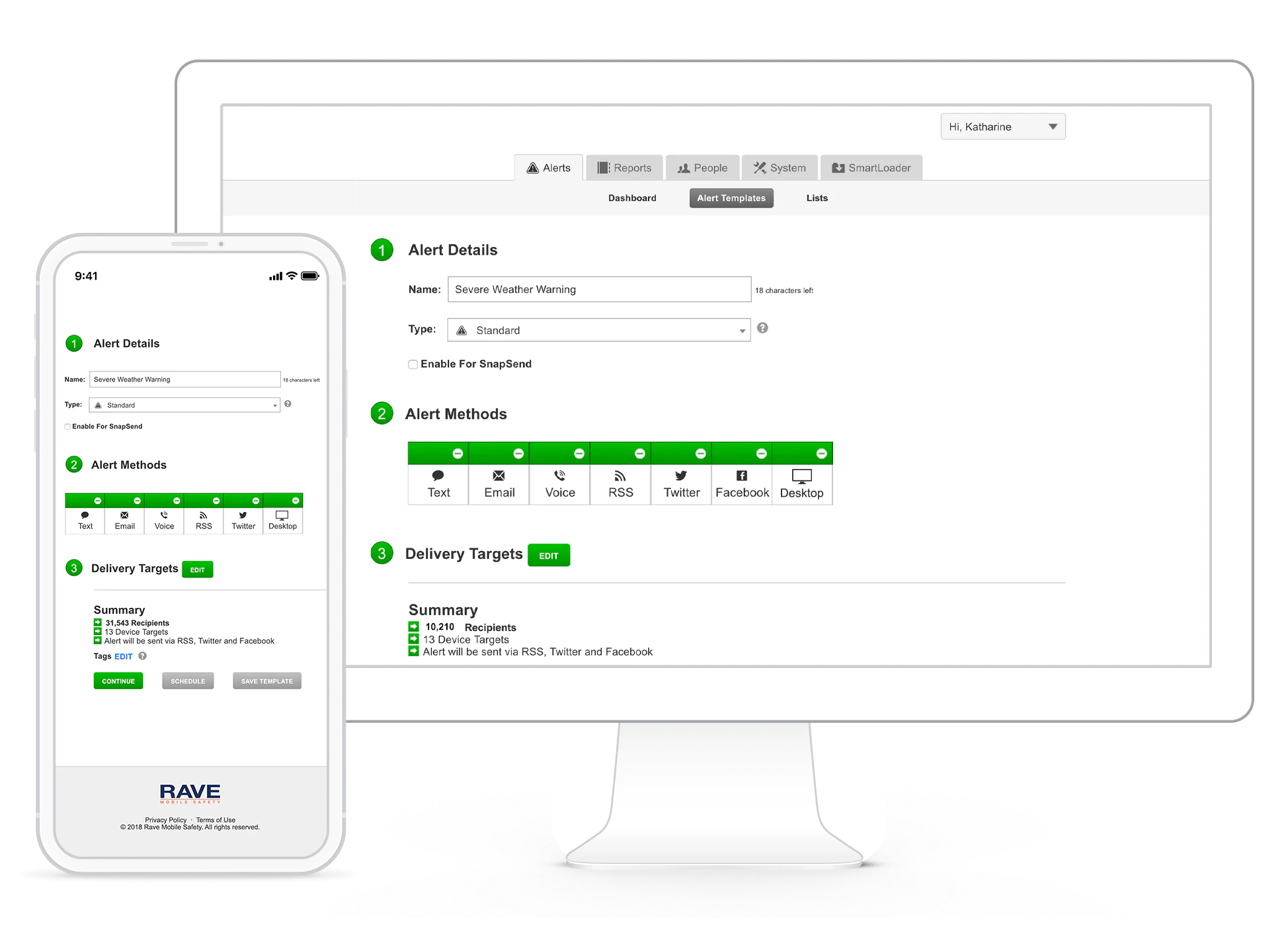 screenshot of Rave Alert